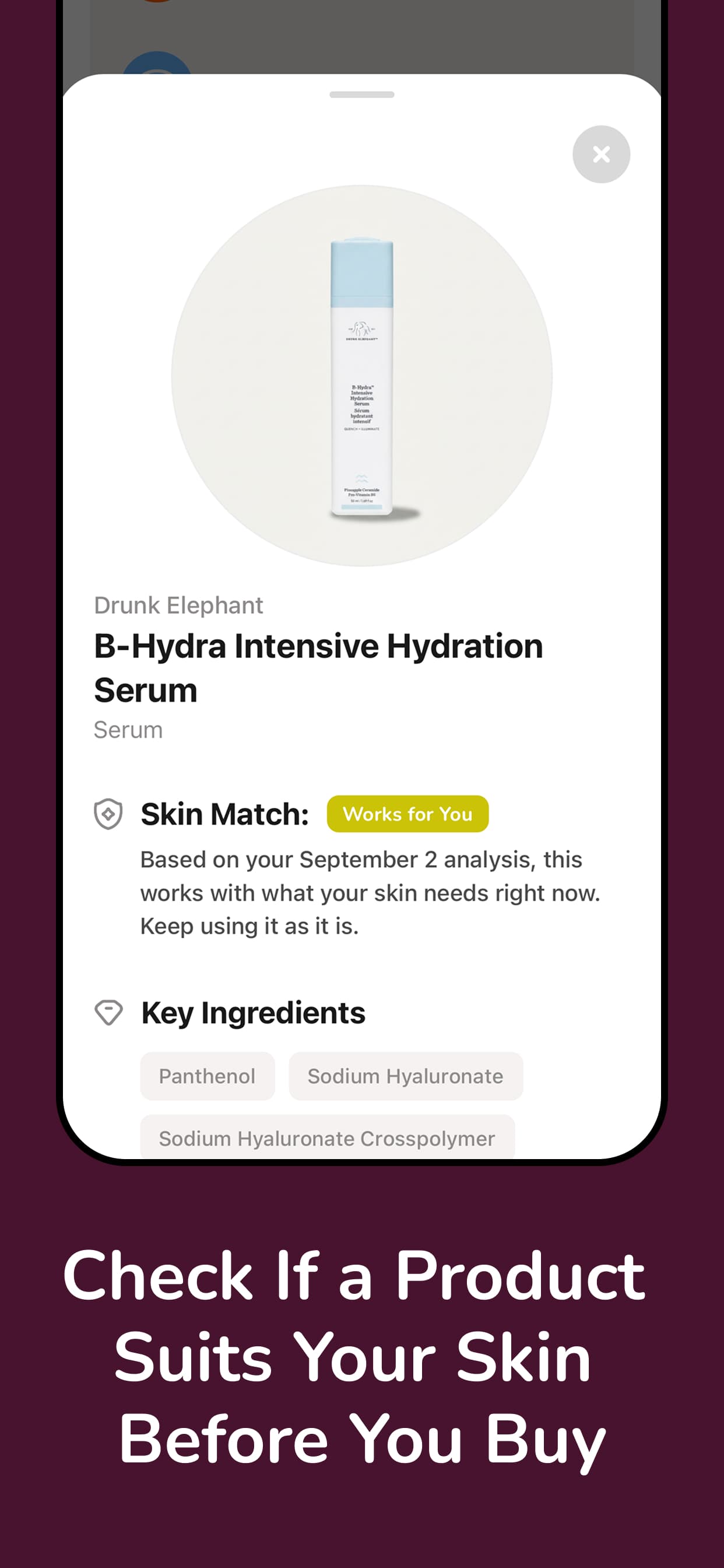 Check if a product suits your skin before you buy